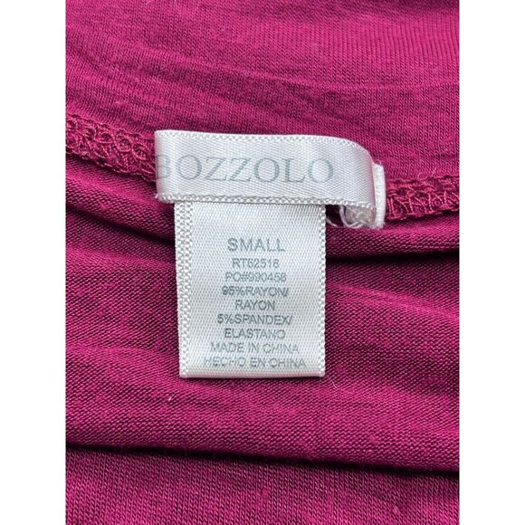 Bozzolo Womens V-Neck Cropped T-Shirt S Rayon/Spandex Blend Burgundy - Picture 10 of 10